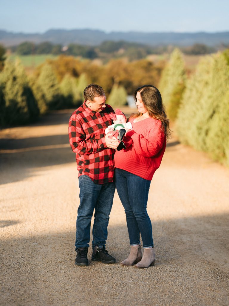 Holiday Christmas family portraits at Pronzini Farms